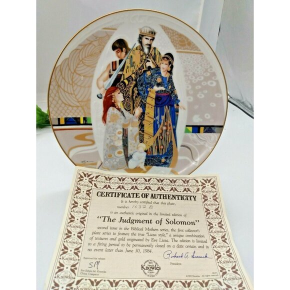 Knowles Collector Plate #2  Biblical Mothers Series, Judgement of Solomon 1986 - Picture 1 of 12